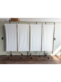 Paravent inox 4 volets bleu