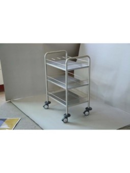 Guéridon inox 3 plateaux