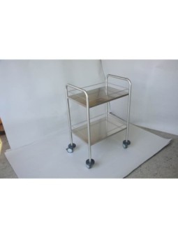 Guéridon inox 2 plateaux