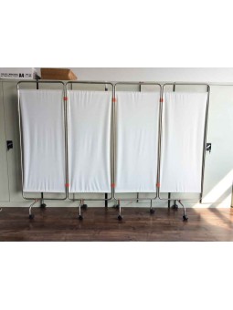 Paravent inox 3 volets bleu